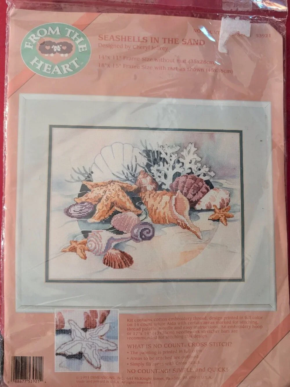 Vintage From the Heart Seashells Cross Stitch Kit BNIP - 1261